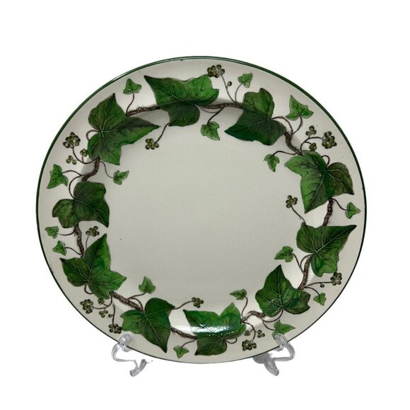 Antique‎ Early 1900s Wedgwood Napoleon Ivy Green Queens Ware Luncheon Plate 9" B - Picture 1 of 8